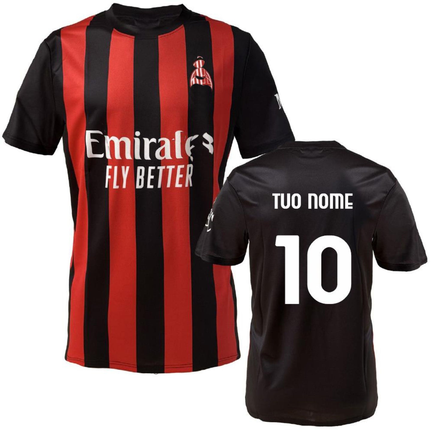 Maglia Calcio Milan Rosso Nera – Replica Ufficiale ACMILAN – Personalizzabile con Nome e Numero PS 40482
