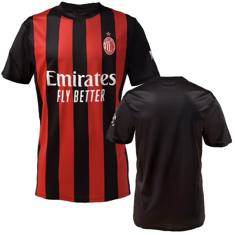 Maglia Calcio Milan Rosso Nera – Replica Ufficiale ACMILAN – Personalizzabile con Nome e Numero PS 40482