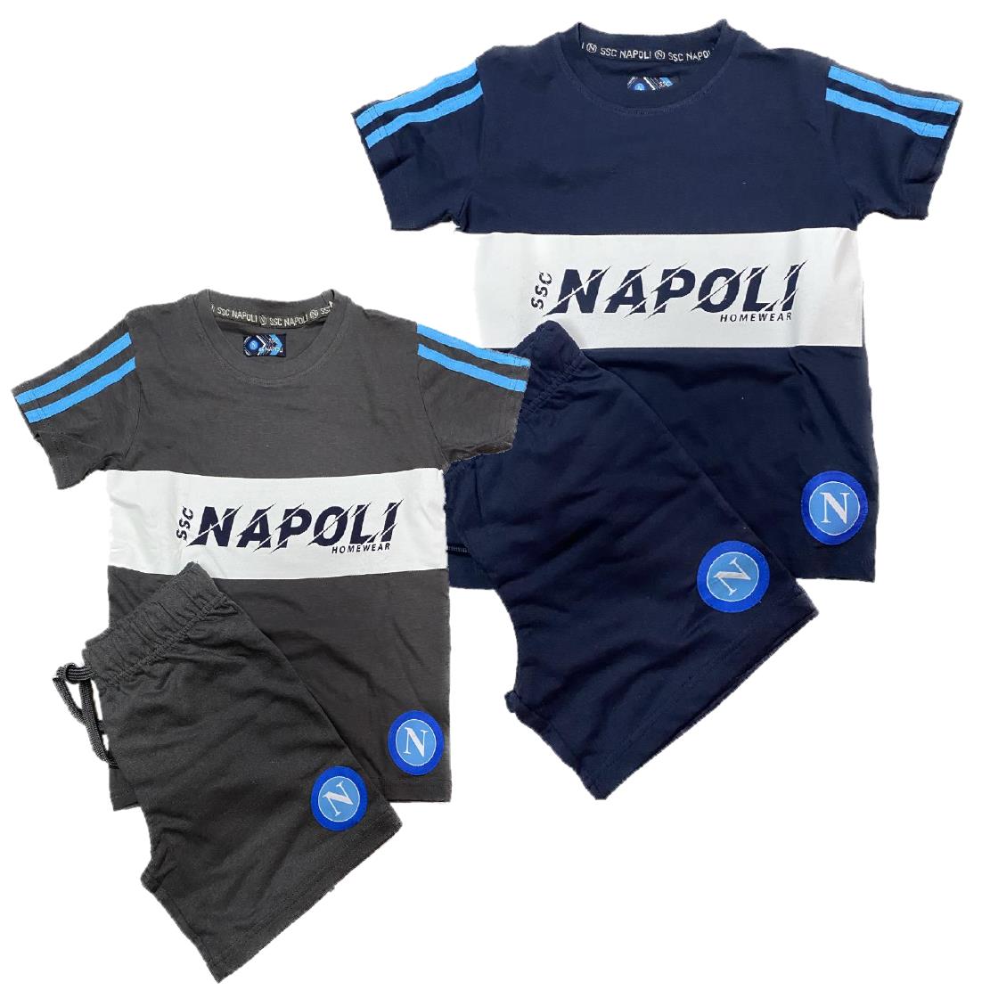 Pigiama Corto SSC Napoli Ufficiale 100% Cotone – Ragazzo e Adulto – Personalizzabile con Nome PS 41395
