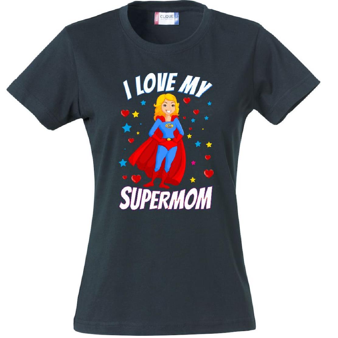 T-Shirt Donna “I Love My Supermom” – Idea Regalo Festa della Mamma – PS 28870-015 PRS