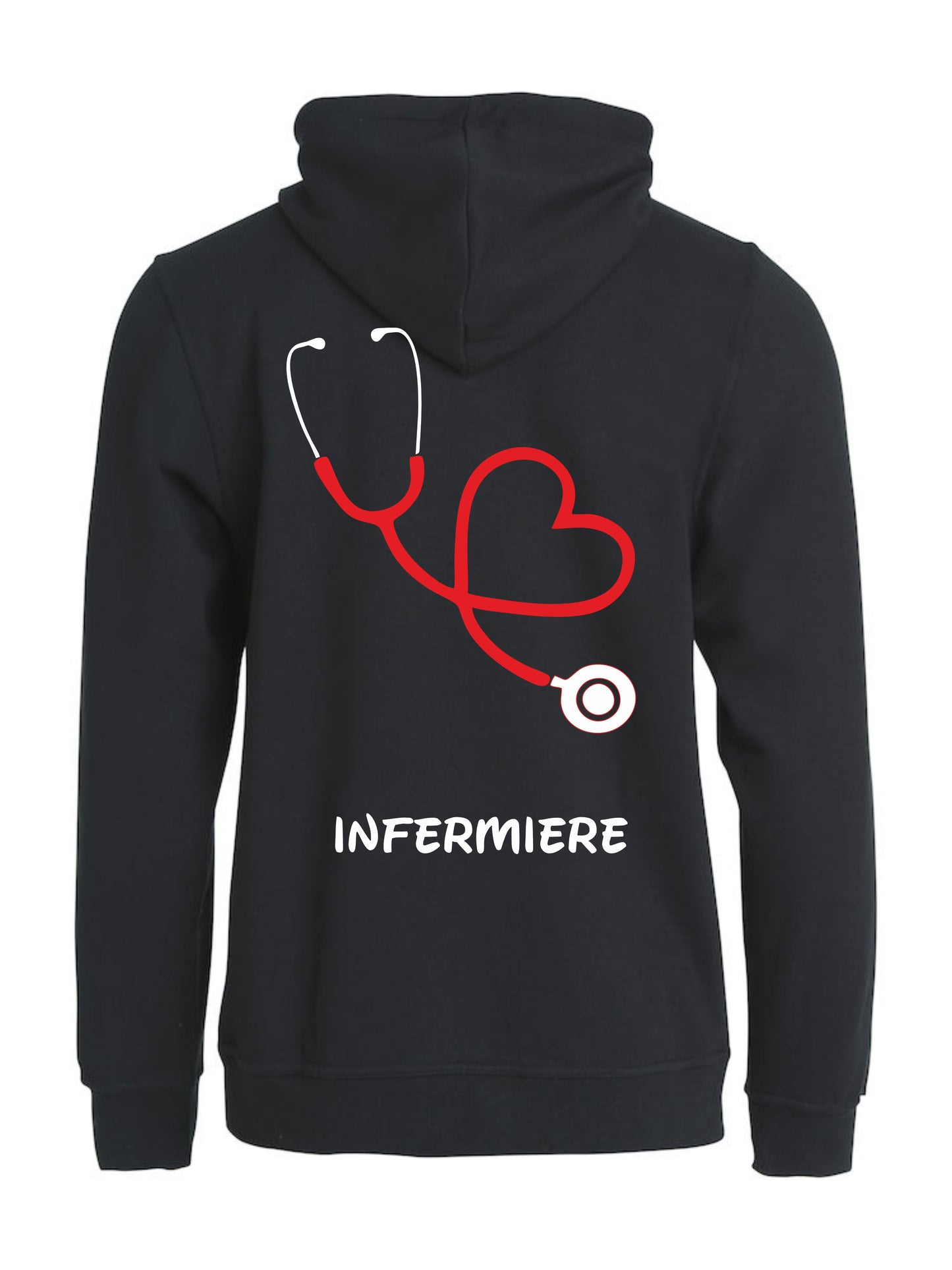 Felpa Infermiere Stetoscopio Cuore – Felpa Uomo con Cappuccio Full Zip Personalizzabile PS 02202-001