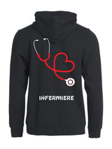 Felpa Infermiere Stetoscopio Cuore – Felpa Uomo con Cappuccio Full Zip Personalizzabile PS 02202-001