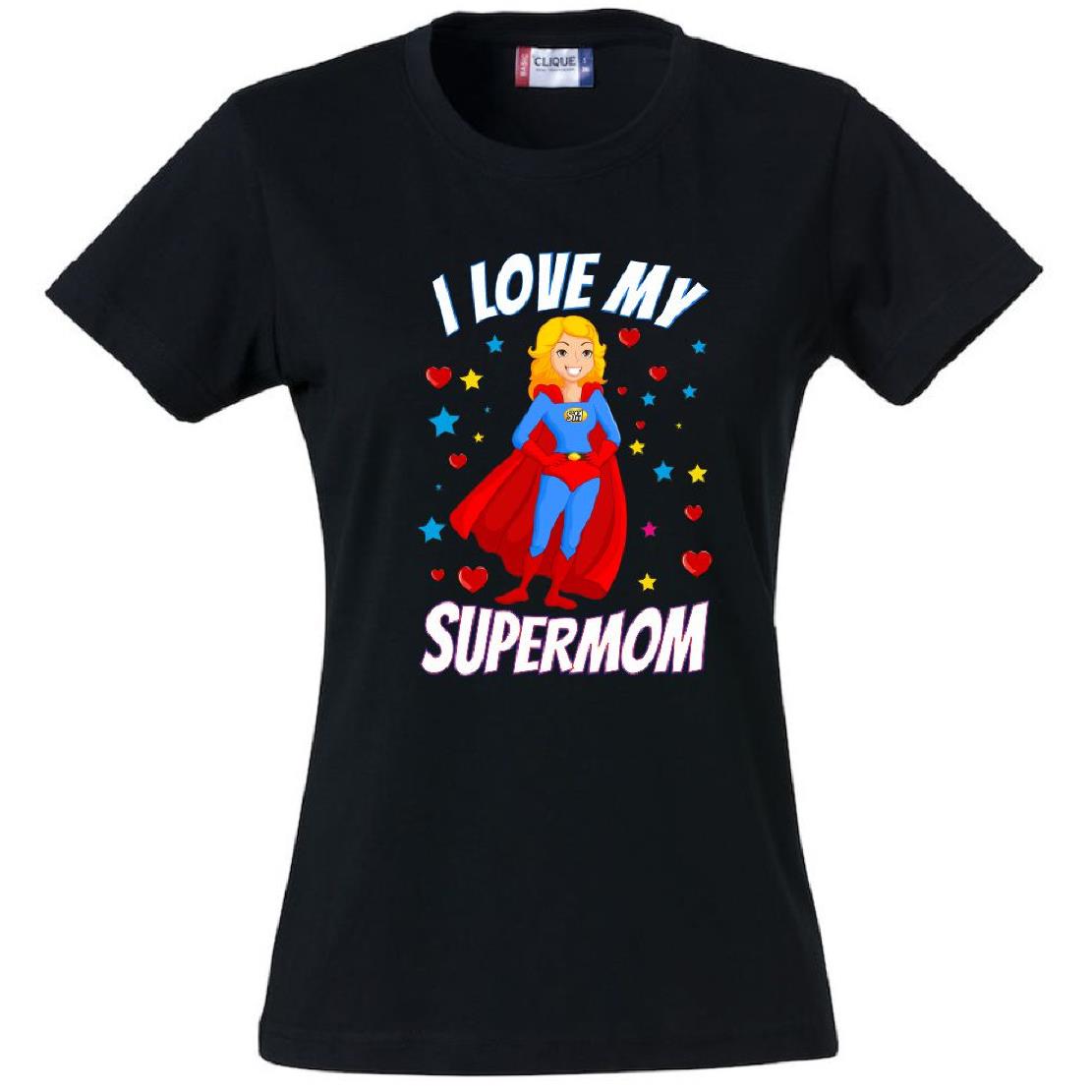 T-Shirt Donna “I Love My Supermom” – Idea Regalo Festa della Mamma – PS 28870-015 PRS