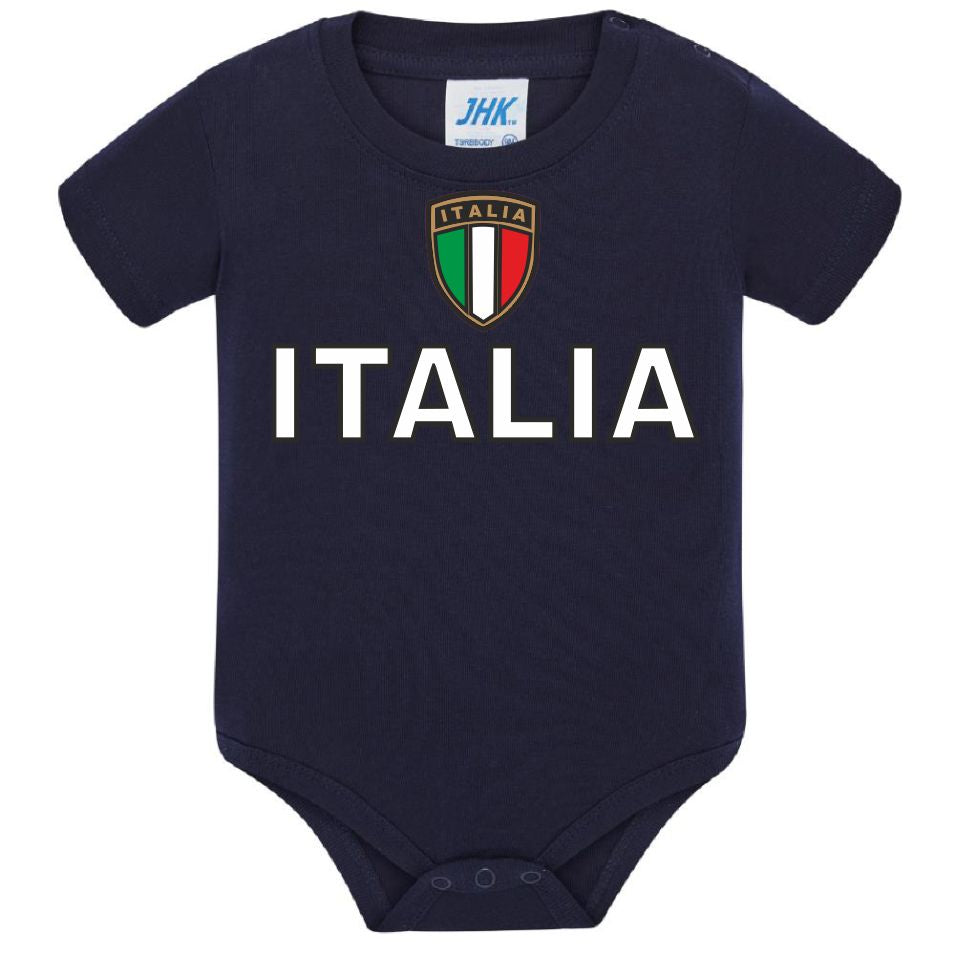 Body Neonato Italia Personalizzabile Con Nome e Numero 100% Cotone Forza Azzurri PS 28180-0017
