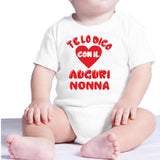 Body Neonato Personalizzato “Te Lo Dico Con Il Cuore” Auguri Papà Mamma Nonna Zia o Nome PS 28180-0003