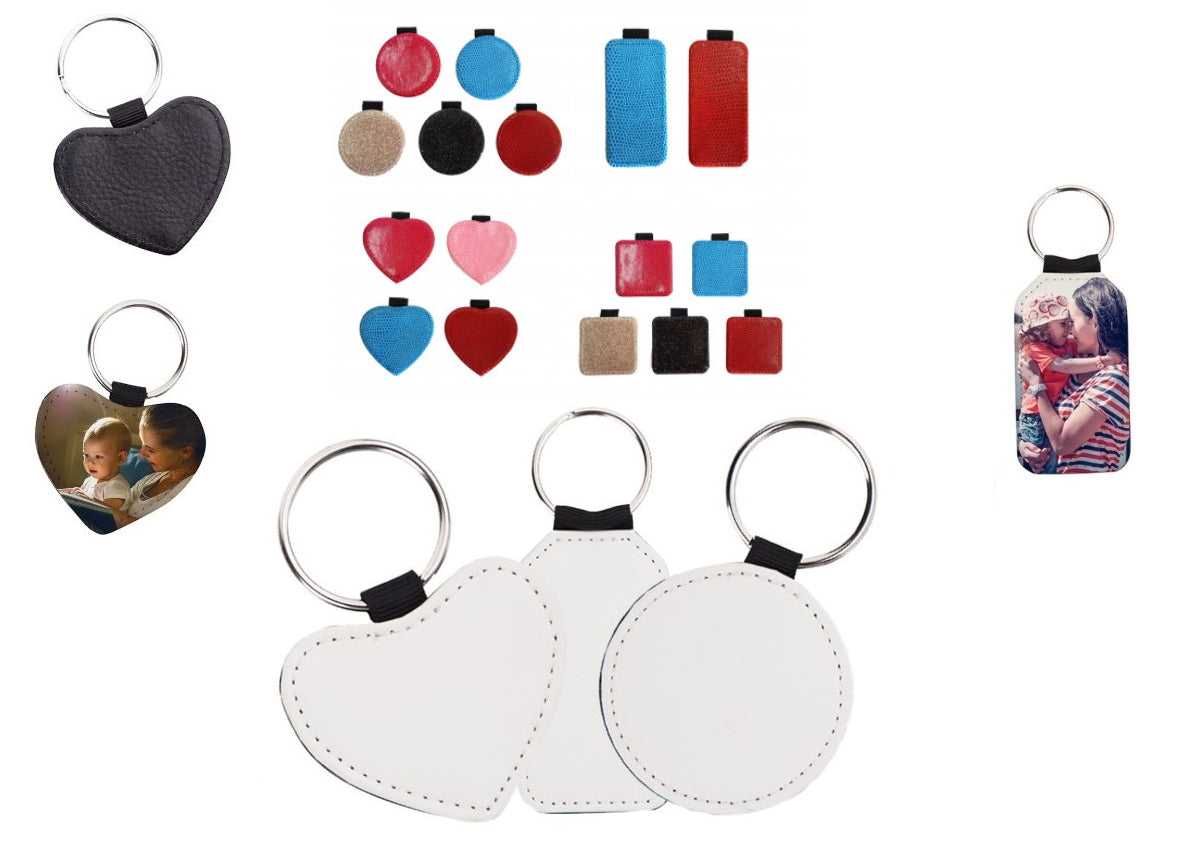 Portachiavi Personalizzabile EcoPelle Foto Frasi Forme Rettangolare Cuore Tondo Glitterati – Gadget Idea Regalo PS 12722 PRS