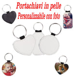 Portachiavi Personalizzabile EcoPelle Foto Frasi Forme Rettangolare Cuore Tondo Glitterati – Gadget Idea Regalo PS 12722 PRS