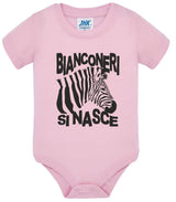 Body Neonato “Bianconeri Si Nasce” Zebra Bianco Nera 100% Cotone PS 28180-0010