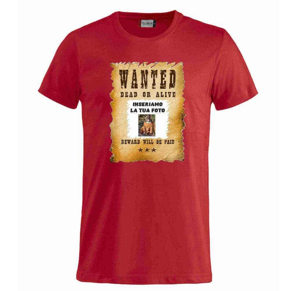 T-Shirt “Wanted Dead or Alive” Personalizzata con la Tua Foto – Mod. PS 27431-A061 - PRS