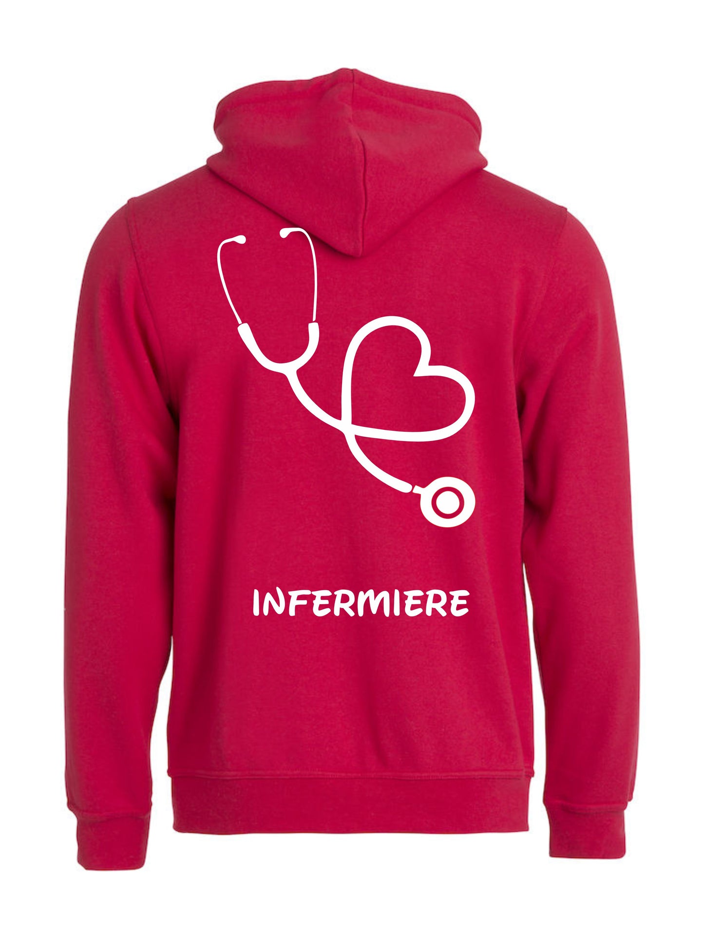 Felpa Infermiere Stetoscopio Cuore – Felpa Uomo con Cappuccio Full Zip Personalizzabile PS 02202-001
