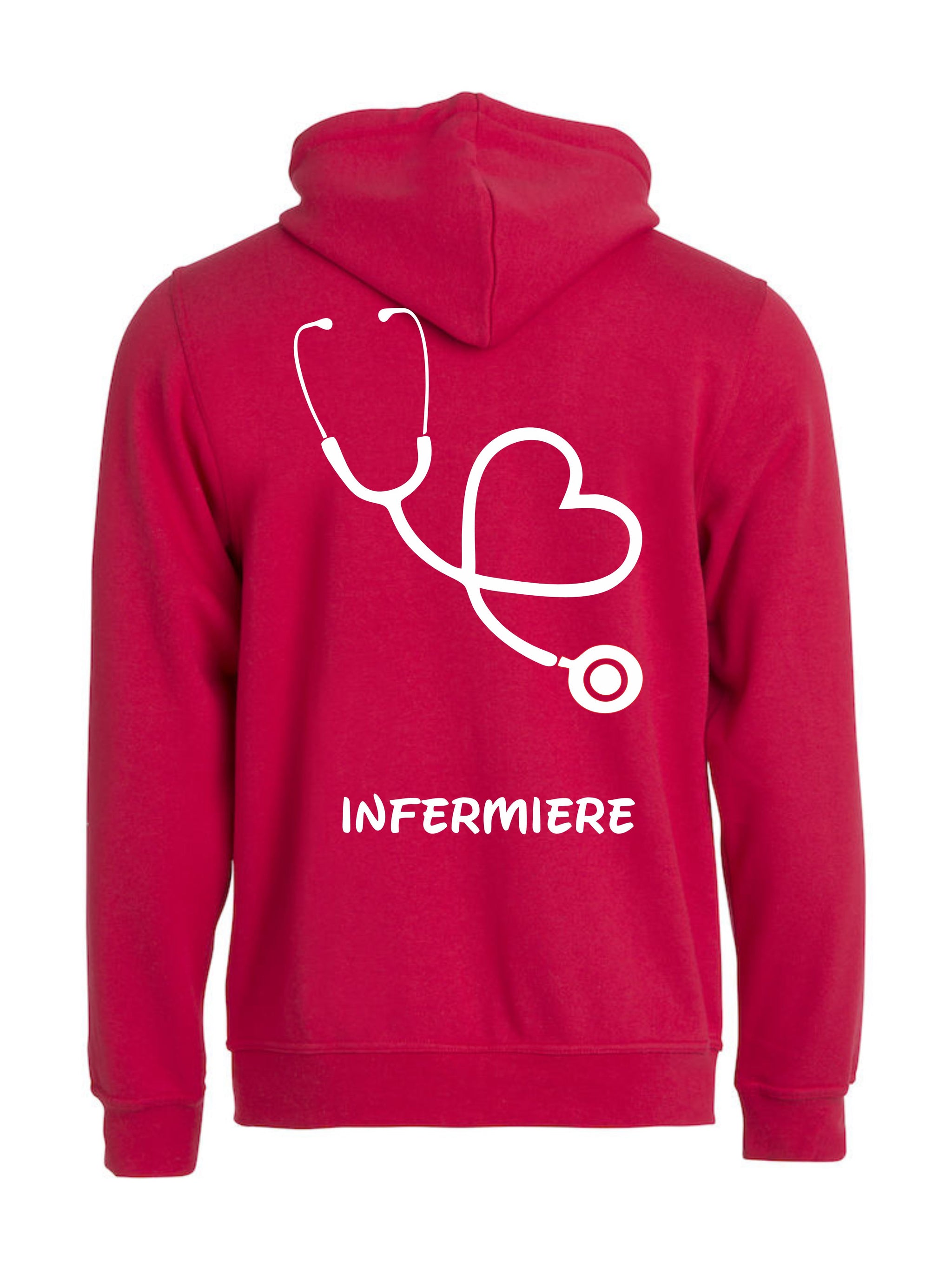 Felpa Infermiere Stetoscopio Cuore – Felpa Uomo con Cappuccio Full Zip Personalizzabile PS 02202-001