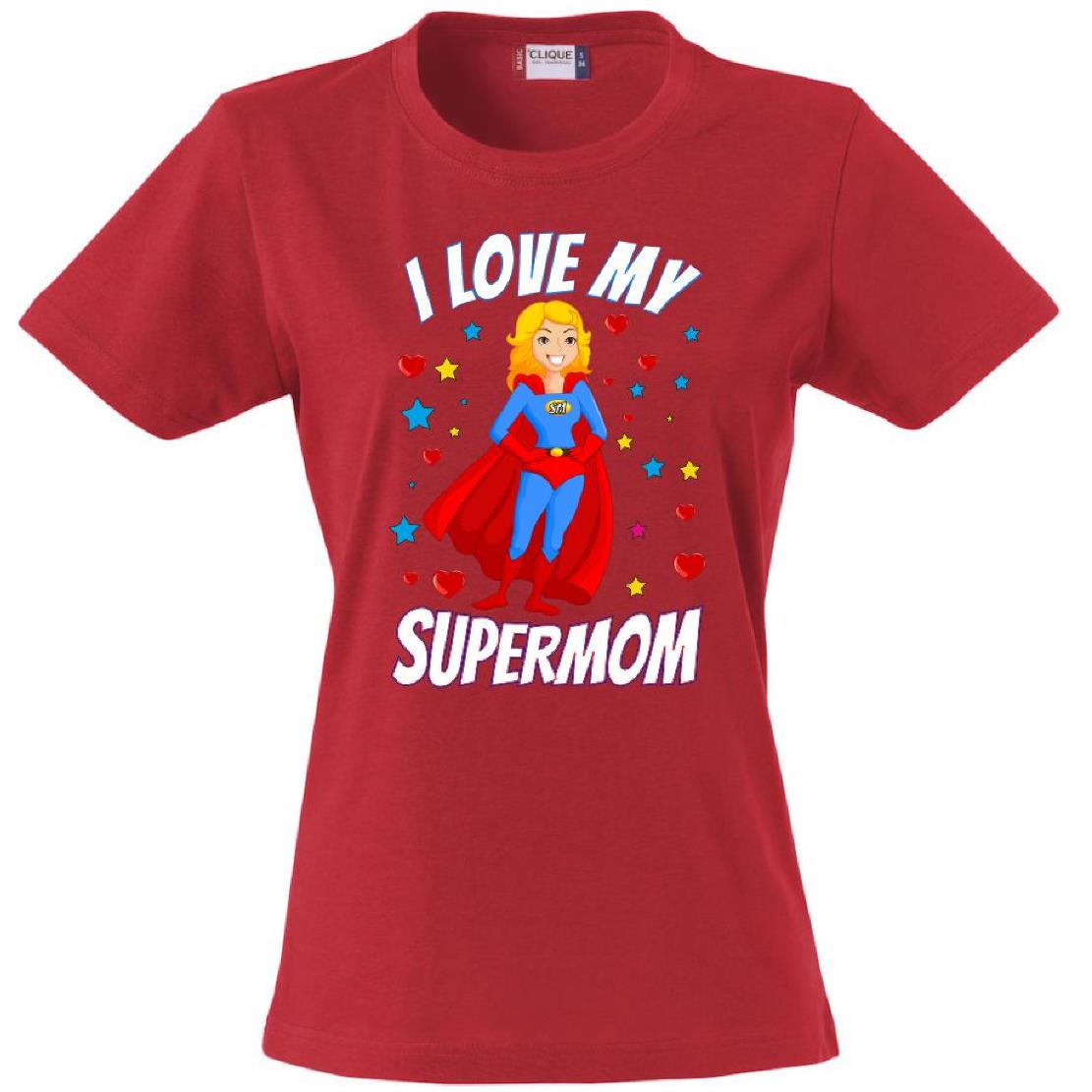T-Shirt Donna “I Love My Supermom” – Idea Regalo Festa della Mamma – PS 28870-015 PRS
