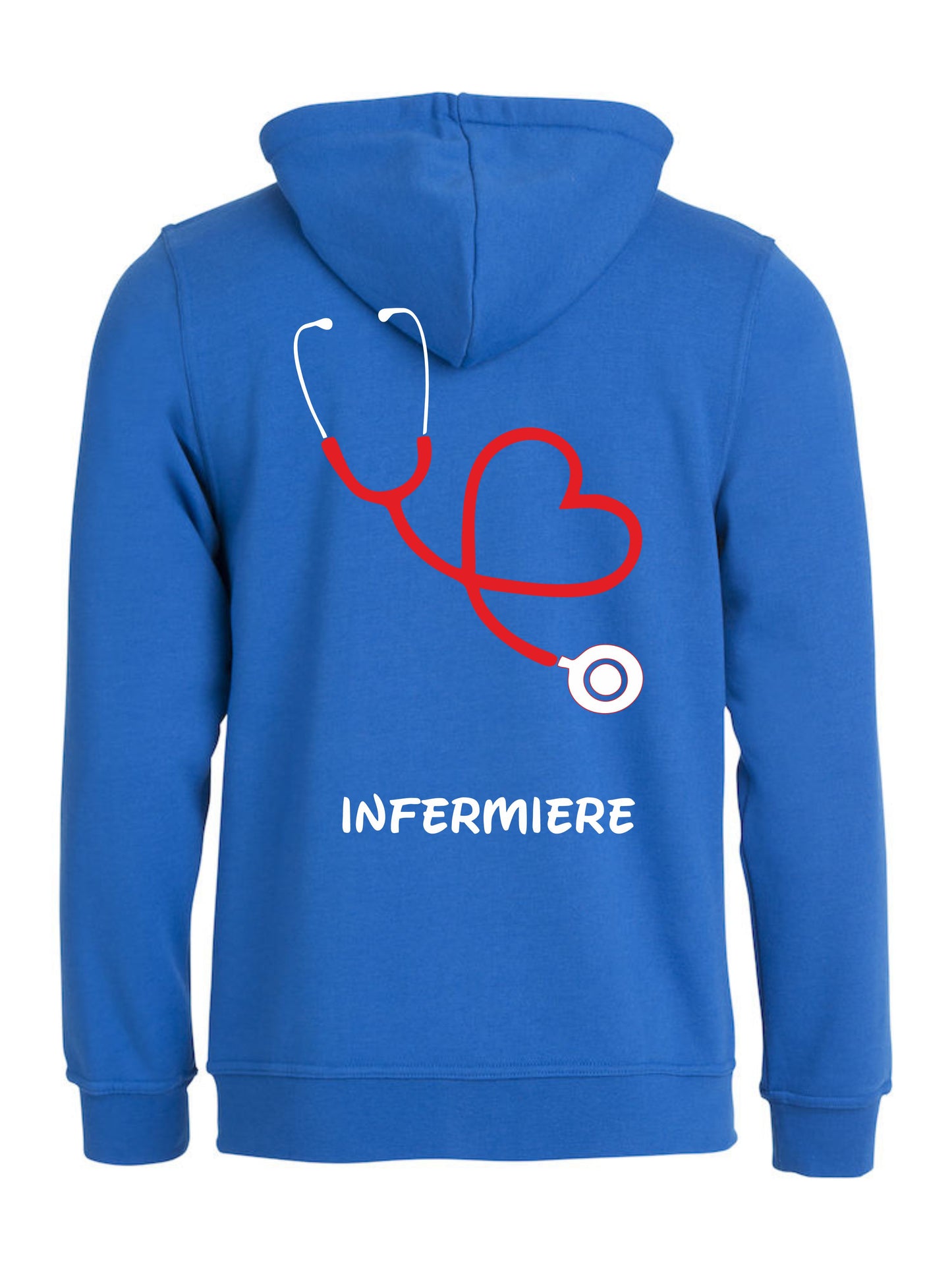 Felpa Infermiere Stetoscopio Cuore – Felpa Uomo con Cappuccio Full Zip Personalizzabile PS 02202-001