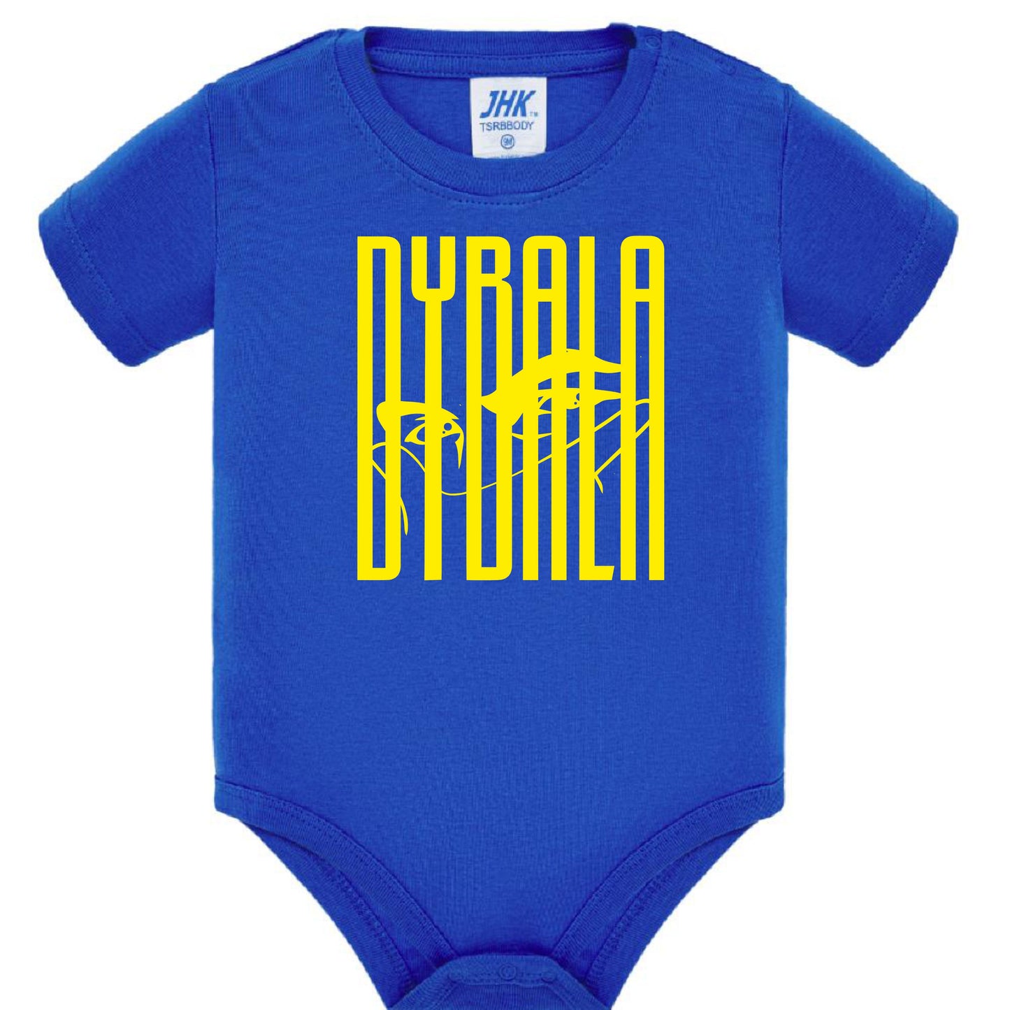 Body Neonato Dybala Mask Stile Tifosi Giallo Rossi Calcio 100% Cotone PS 28180-0007