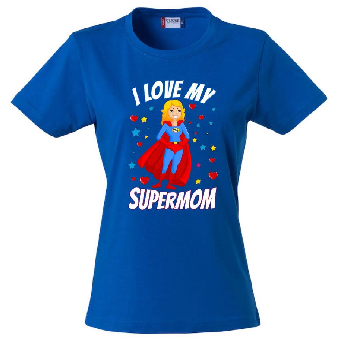 T-Shirt Donna “I Love My Supermom” – Idea Regalo Festa della Mamma – PS 28870-015 PRS