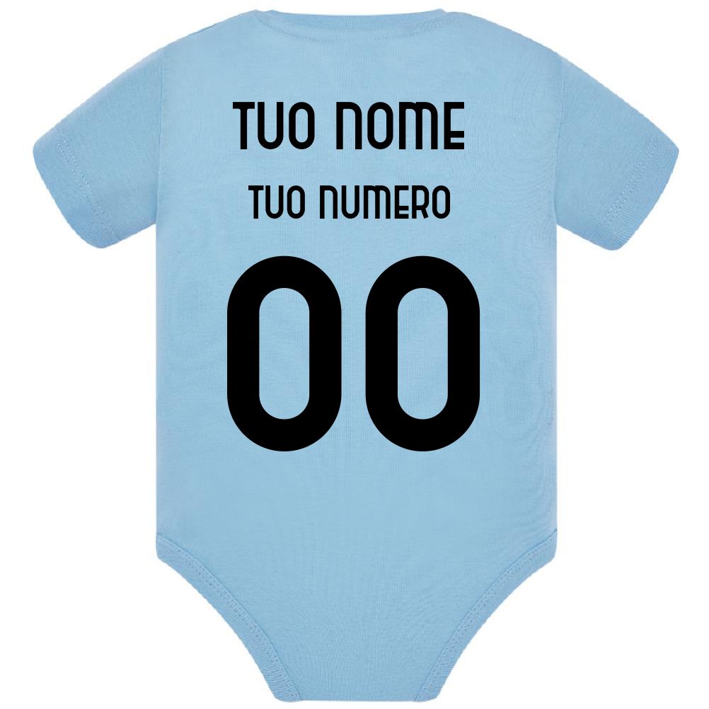 Body Neonato Stile Rovesciata Calcio Personalizzabile Con Nome e Numero 100% Cotone PS 28180-029