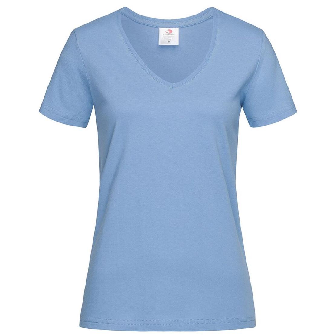 T-Shirt Donna V-Nek Maglia Manica Corta Collo a V Stedman Maglietta Adulto Unisex Personalizzabile PS 33746