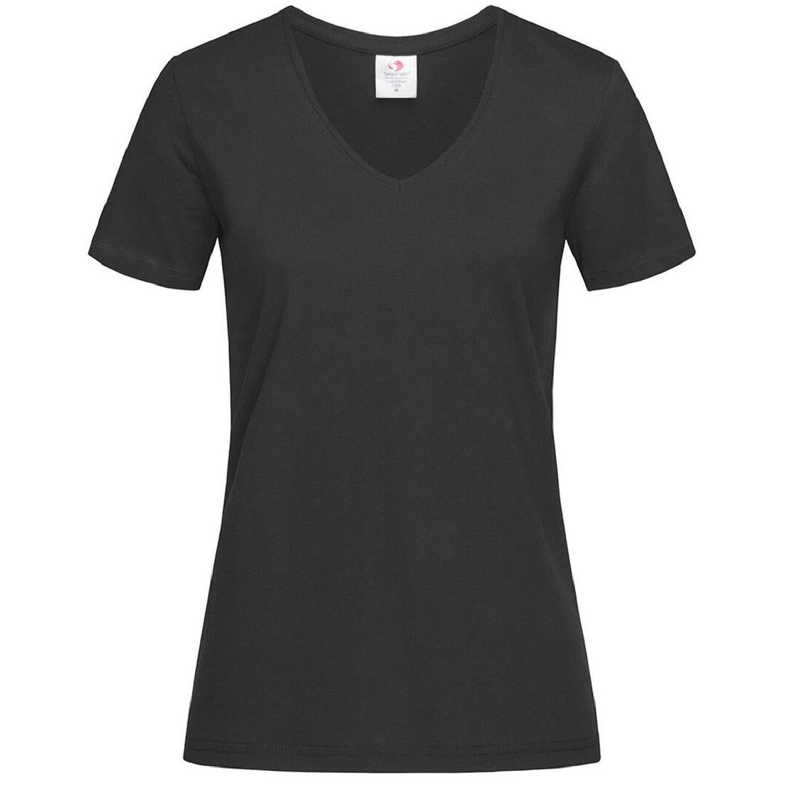 T-Shirt Donna V-Nek Maglia Manica Corta Collo a V Stedman Maglietta Adulto Unisex Personalizzabile PS 33746