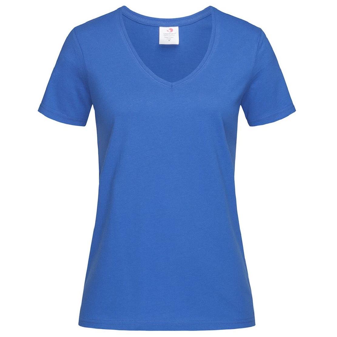 T-Shirt Donna V-Nek Maglia Manica Corta Collo a V Stedman Maglietta Adulto Unisex Personalizzabile PS 33746