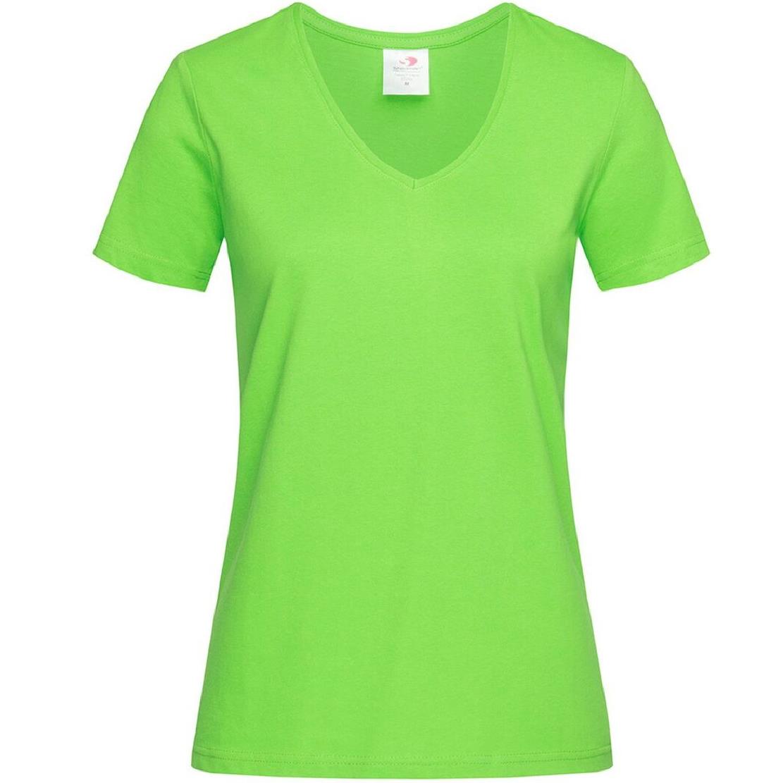 T-Shirt Donna V-Nek Maglia Manica Corta Collo a V Stedman Maglietta Adulto Unisex Personalizzabile PS 33746