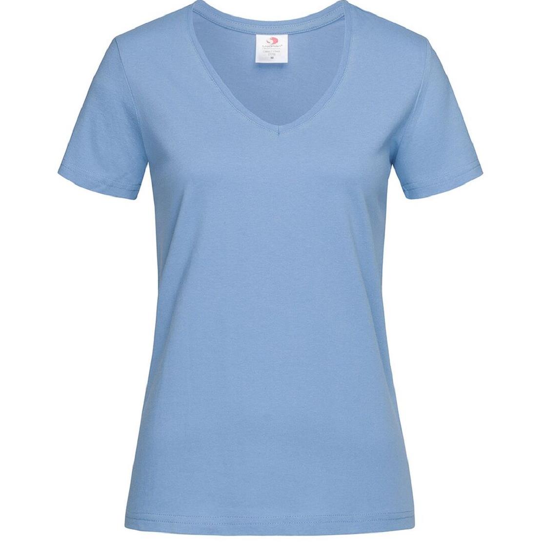 T-Shirt Donna V-Nek Maglia Manica Corta Collo a V Stedman Maglietta Adulto Unisex Personalizzabile PS 33746