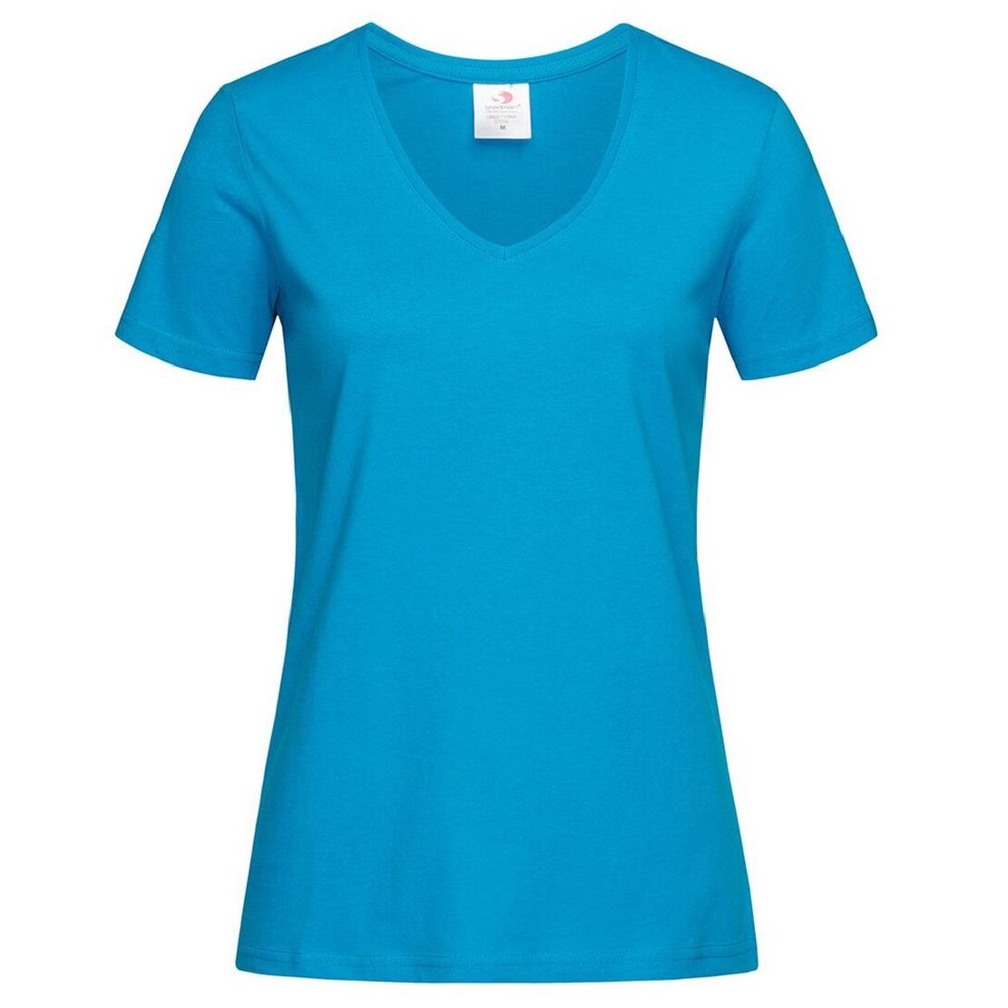 T-Shirt Donna V-Nek Maglia Manica Corta Collo a V Stedman Maglietta Adulto Unisex Personalizzabile PS 33746
