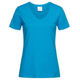 T-Shirt Donna V-Nek Maglia Manica Corta Collo a V Stedman Maglietta Adulto Unisex Personalizzabile PS 33746