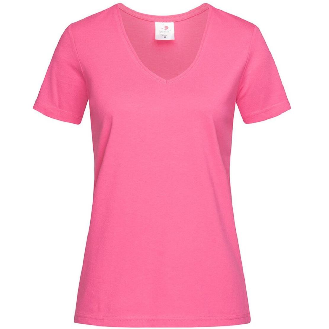 T-Shirt Donna V-Nek Maglia Manica Corta Collo a V Stedman Maglietta Adulto Unisex Personalizzabile PS 33746