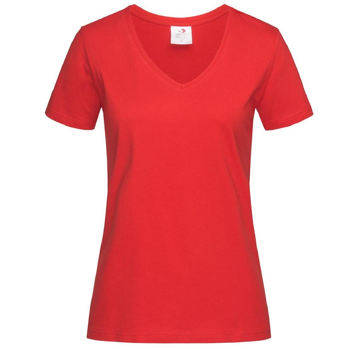 T-Shirt Donna V-Nek Maglia Manica Corta Collo a V Stedman Maglietta Adulto Unisex Personalizzabile PS 33746