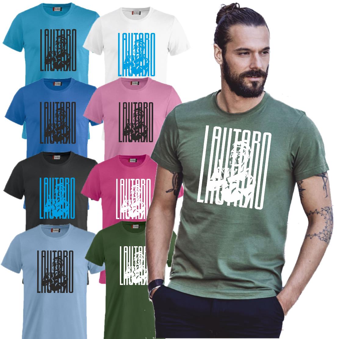 T-Shirt Lautaro Martinez Magliette Tifosi Interisti Maglietta in Cotone Abbigliamento Calcio PS 27431-A033