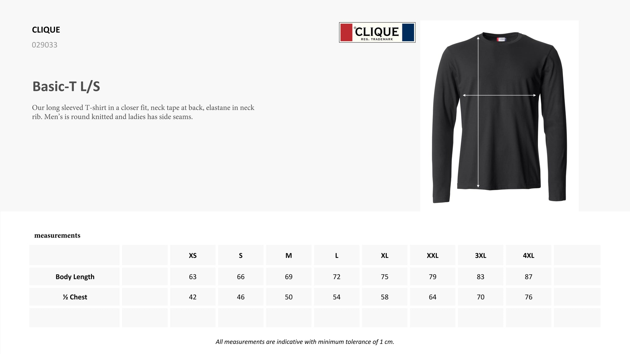 T-Shirt Manica Lunga Uomo Personalizzabile – Basic T L/S Clique PS 34280