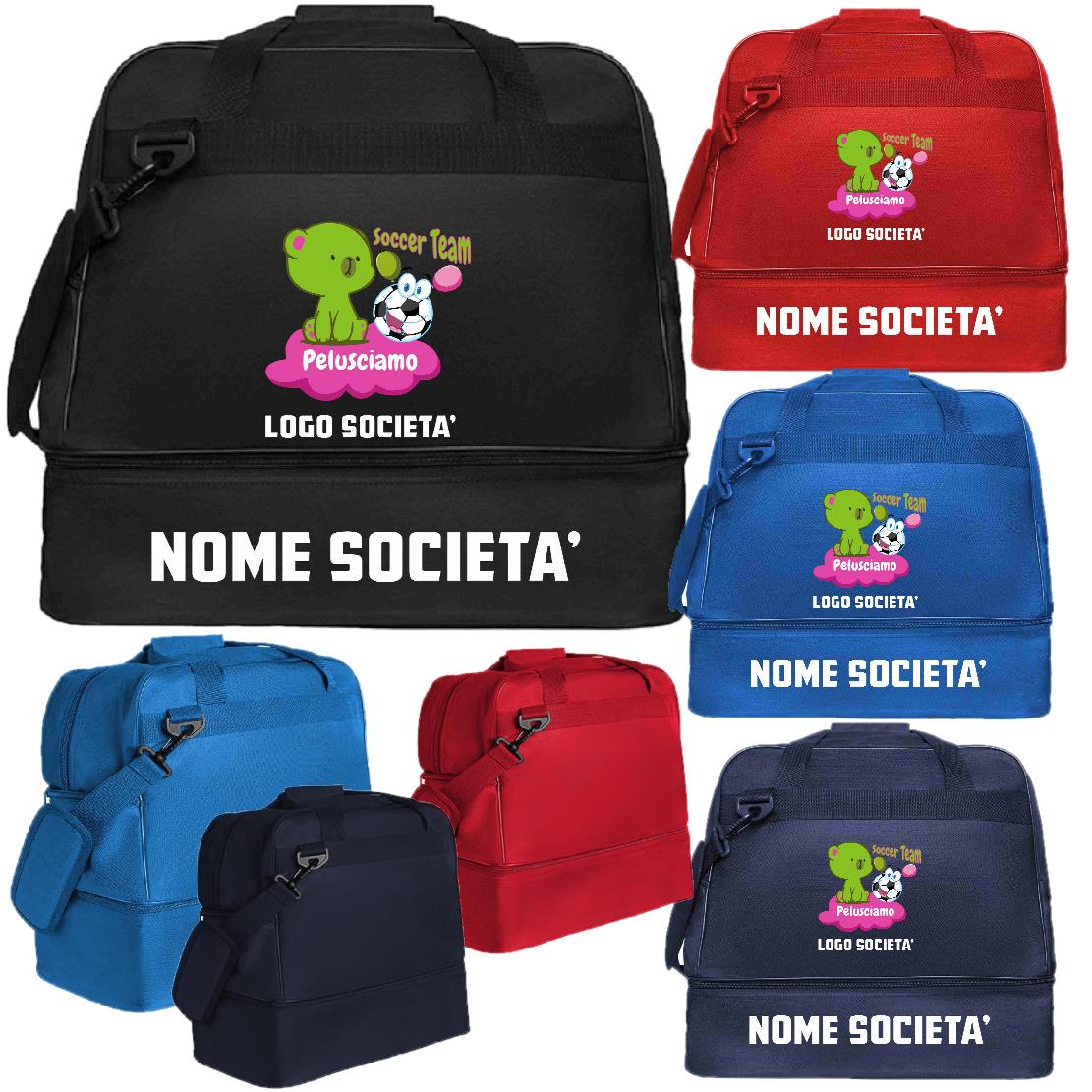 Borsa Sportiva con Doppio Manico e Tracolla Regolabile – Borsone Calcio Personalizzabile con Loghi e Scritte PS 00508 PRS