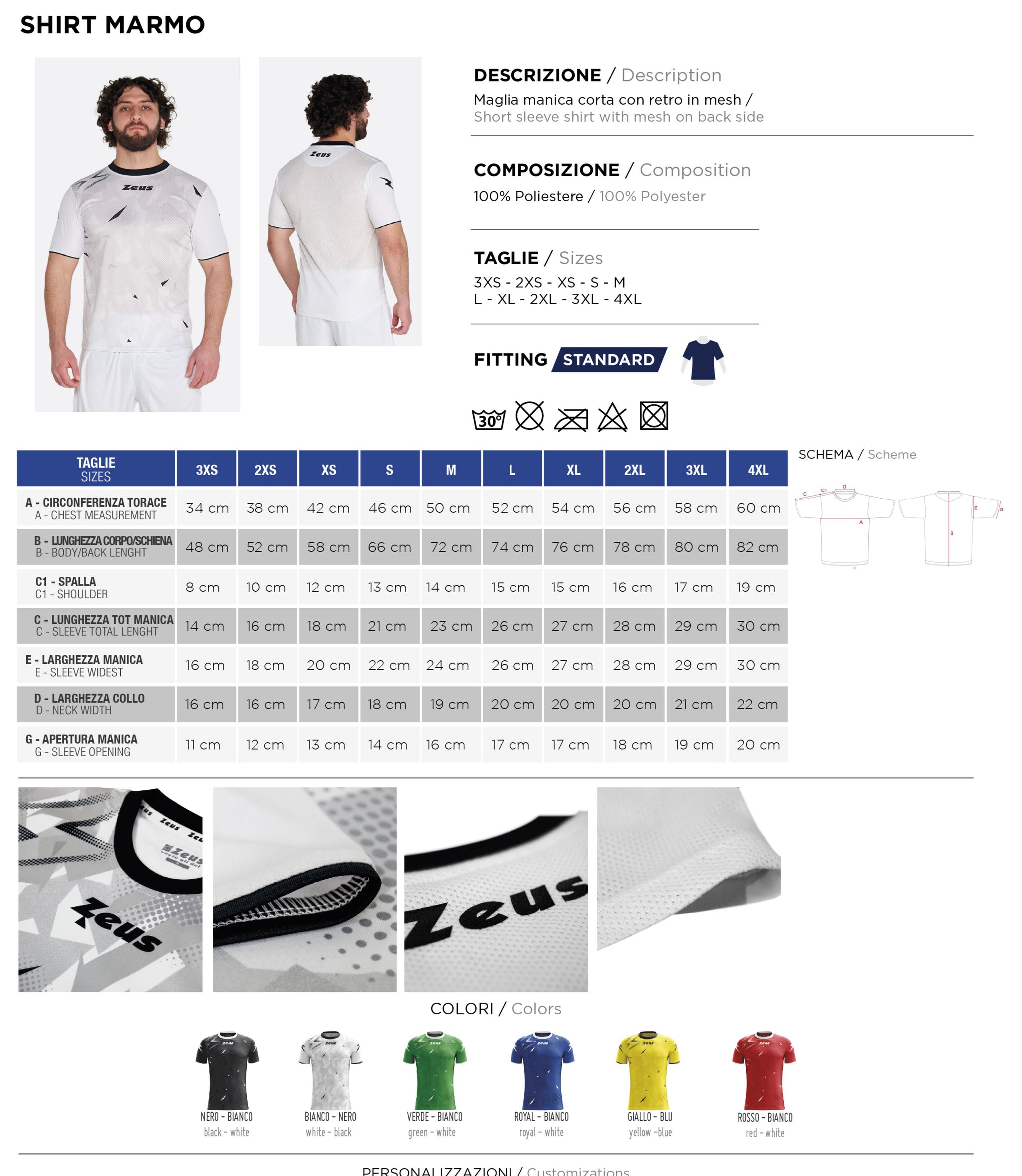 Maglia Calcio Zeus Marmo – Personalizzabile con Nome e Numero – PS 41228