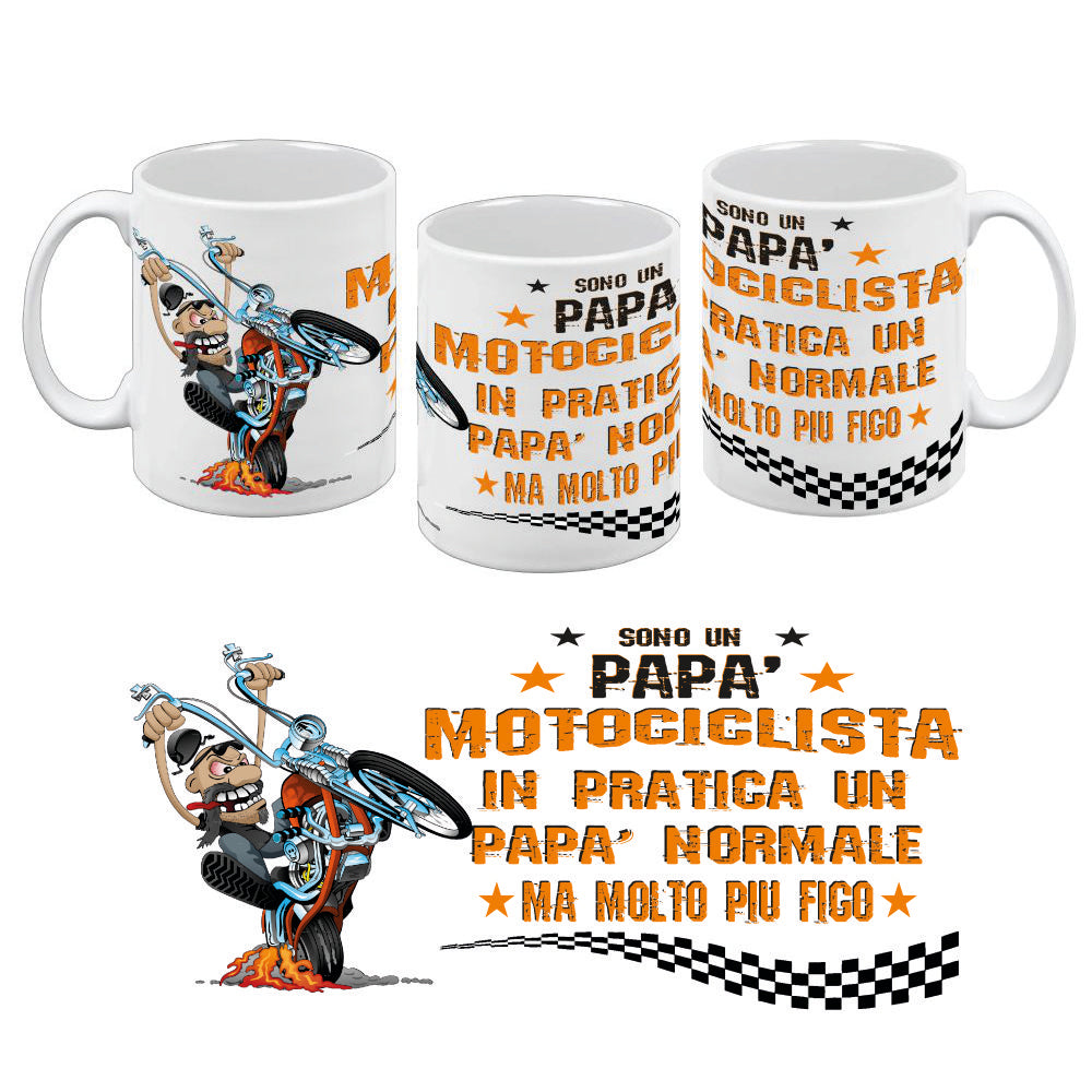 Tazza in Ceramica Sono Un papa' Moticiclista 300 ML Regalo Festa Del Papa' PS 09370-3022