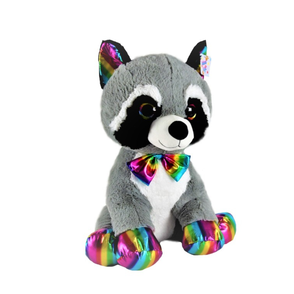 Peluche Procione Arcobaleno con Occhi Glitter 60 cm PS 16819