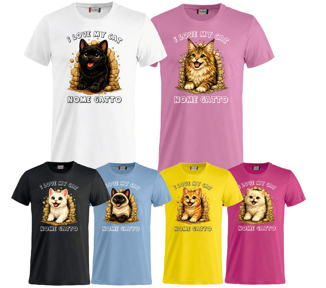 T-Shirt Personalizzata con la Grafica del Tuo Gatto e Nome – PS 27431-A-135