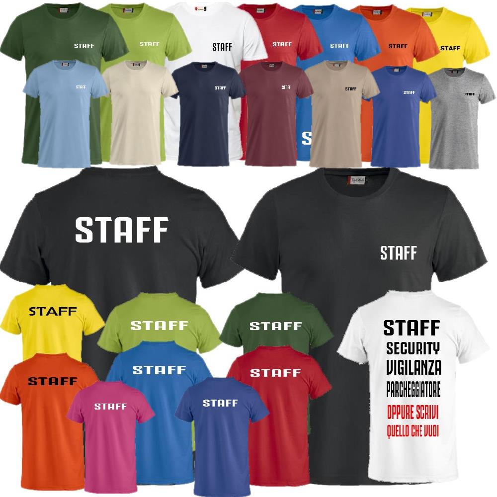 Maglietta T-Shirt Staff Maglia per Team di Lavoro Personalizzabile Come Vuoi PS 27431-Staff PRS