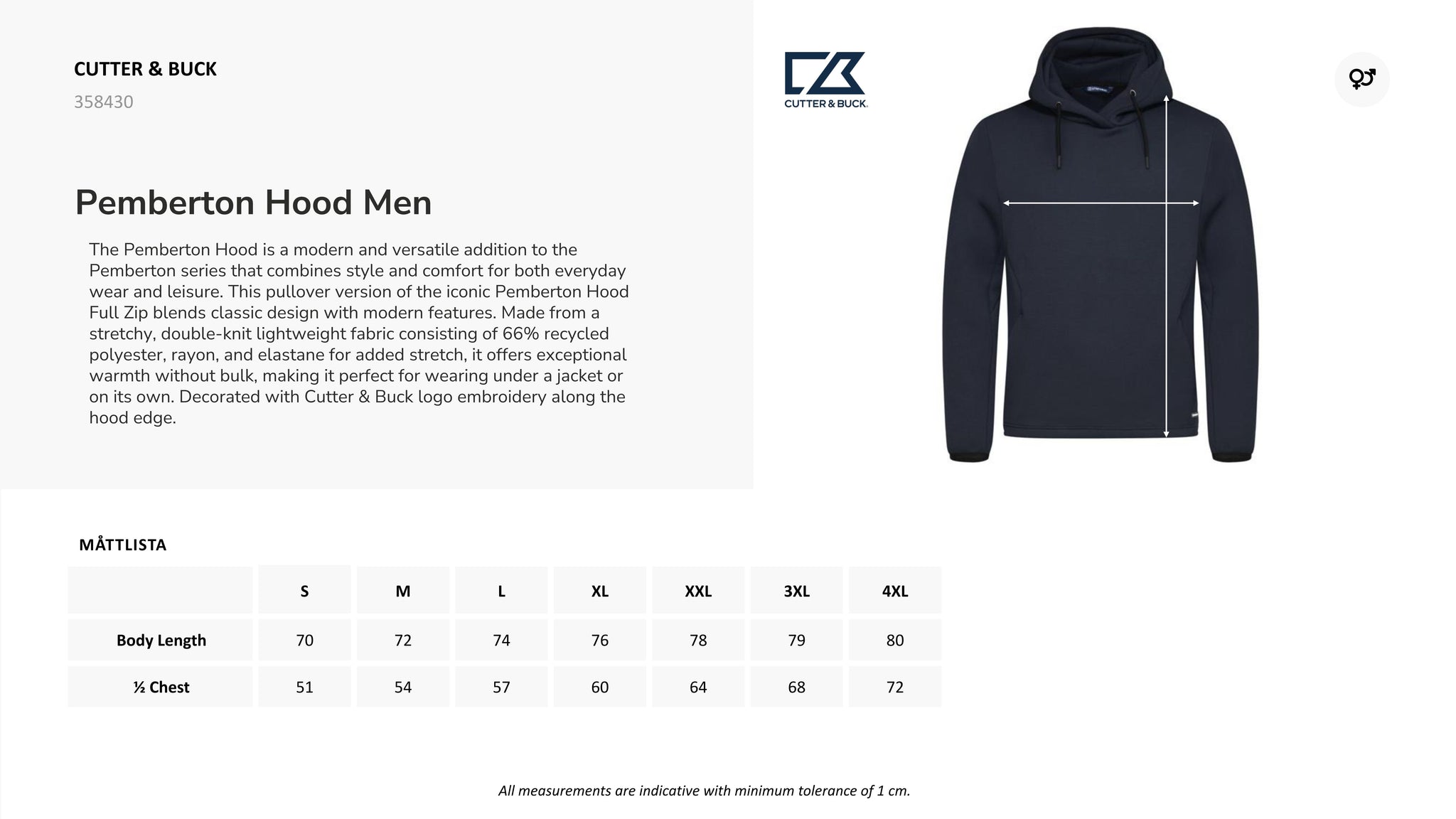 Felpa Pemberton Hood Uomo Cutter & Buck Personalizzabile Con Ricami PS 46689- PRS