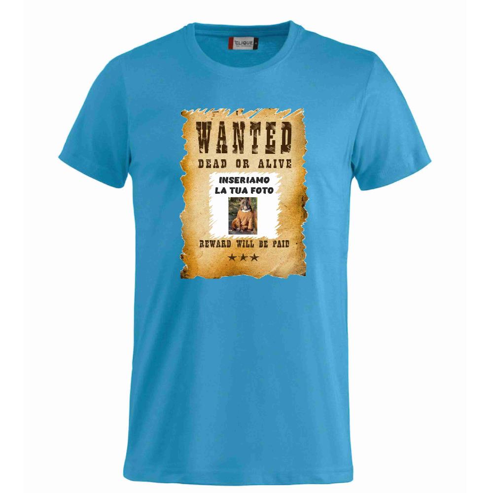 T-Shirt “Wanted Dead or Alive” Personalizzata con la Tua Foto – Mod. PS 27431-A061 - PRS