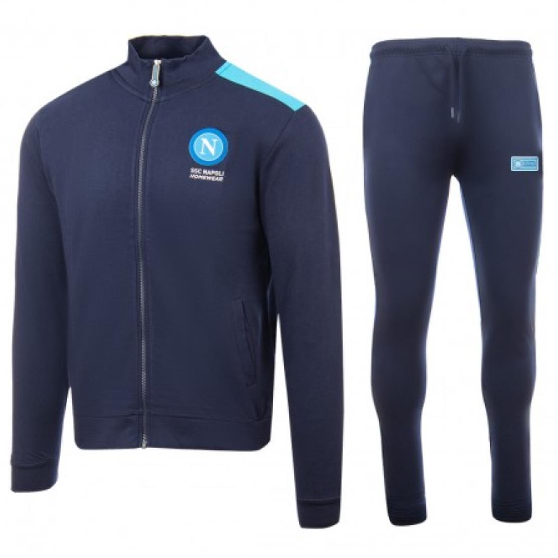 Pigiama SSC Napoli Ufficiale in Cotone Leggero – Full Zip – Personalizzabile con Nome e Numero – PS 41393