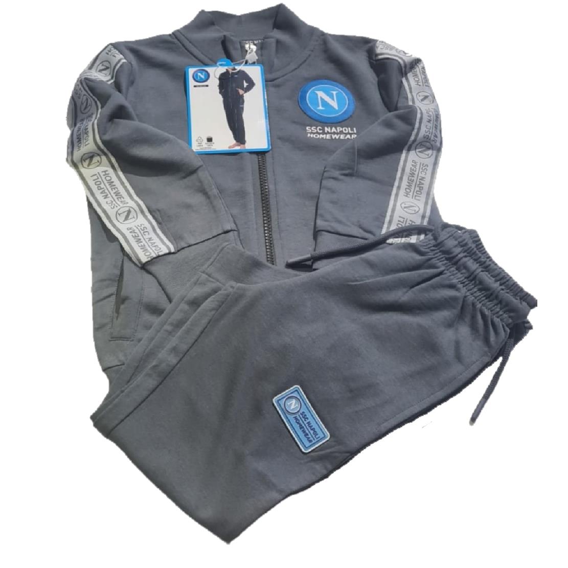 Pigiama SSC Napoli Ufficiale in Cotone Leggero – Full Zip – Personalizzabile con Nome e Numero – PS 41393