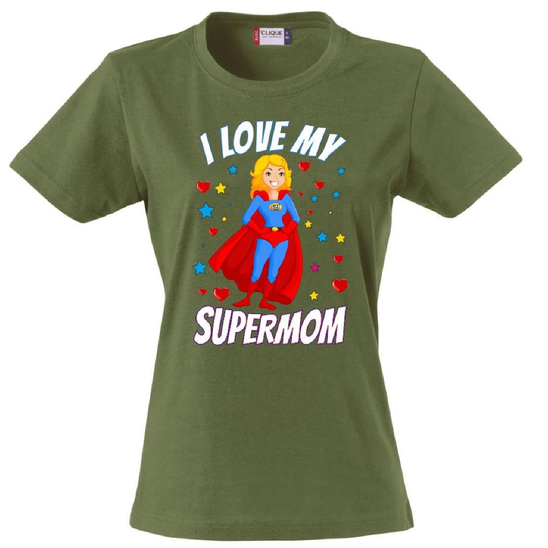 T-Shirt Donna “I Love My Supermom” – Idea Regalo Festa della Mamma – PS 28870-015 PRS