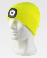 Berretto a Cuffia con LED Removibile WorkTeam – Cappello Invernale – Giallo Fluo, Arancione Fluo e Nero – Cod. PS 05321