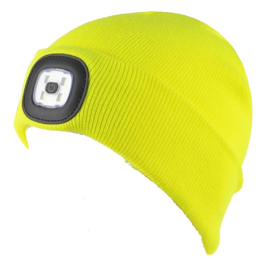 Berretto a Cuffia con LED Removibile WorkTeam – Cappello Invernale – Giallo Fluo, Arancione Fluo e Nero – Cod. PS 05321