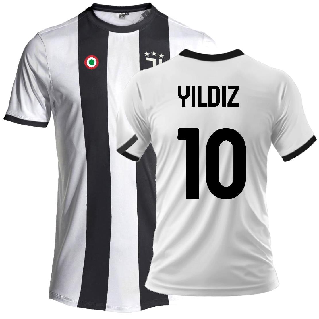 Maglia Calcio Juventus Bianco Nera – Replica Ufficiale Juventus FC 2024/2025 – Personalizzabile con Nome e Numero PS 41410