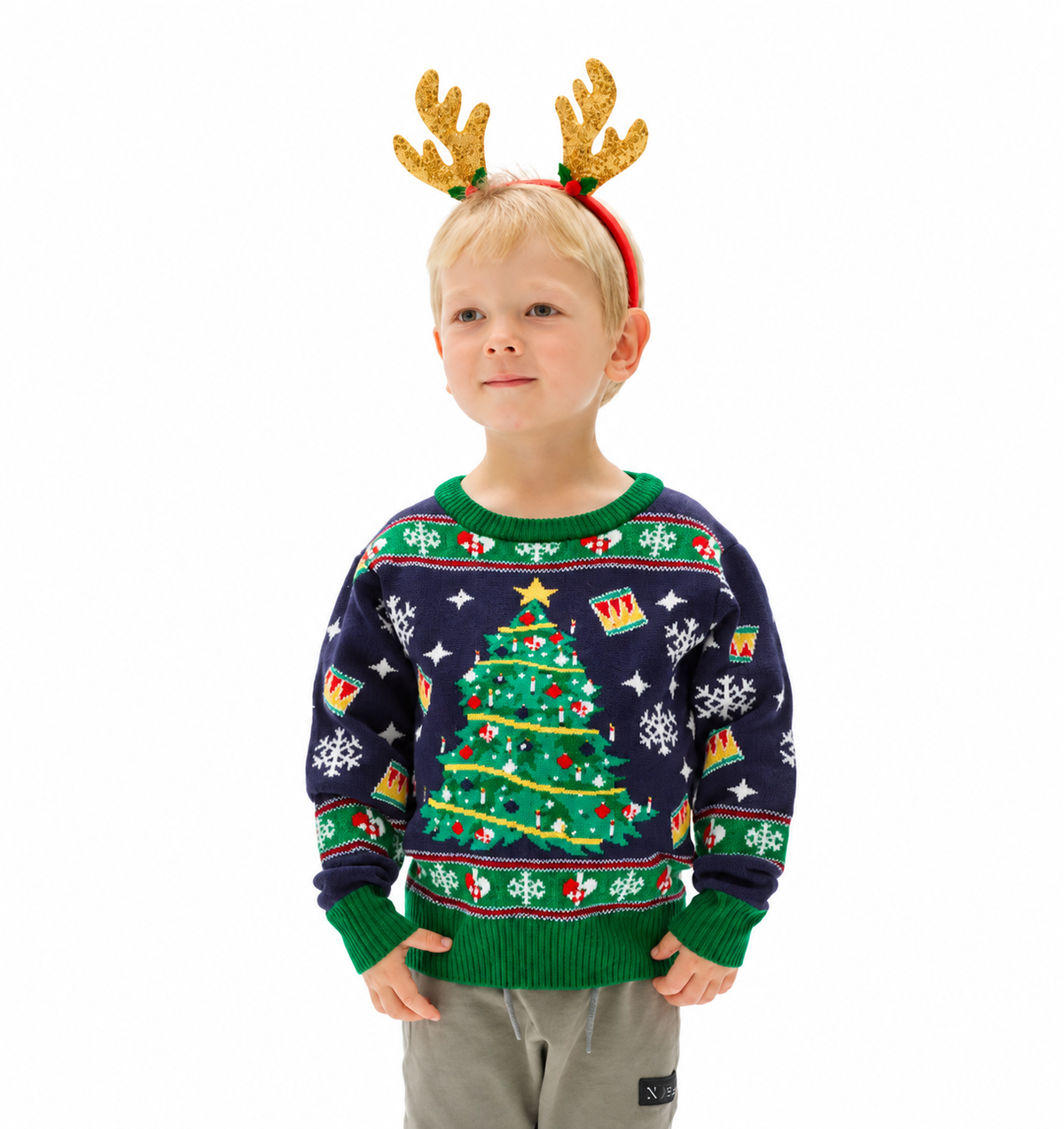 Maglione Natalizio Con Luci a LED Albero di Natale – PS 33624