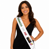 Fascia Bianca Personalizzabile con Stampa – Addio Nubilato, Sindaco, Miss, Festa PS 11446