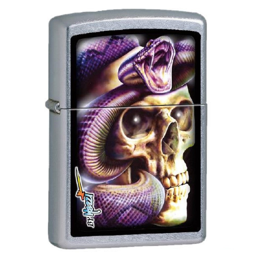 Accendino Zippo Mazzi Skull &amp; Snake – Street Chrome – PS 00543