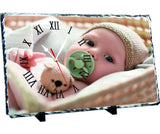 Cornice in Pietra Ardesia Rettangolare con Orologio – Gadget Personalizzato 25×40 cm PS 13103