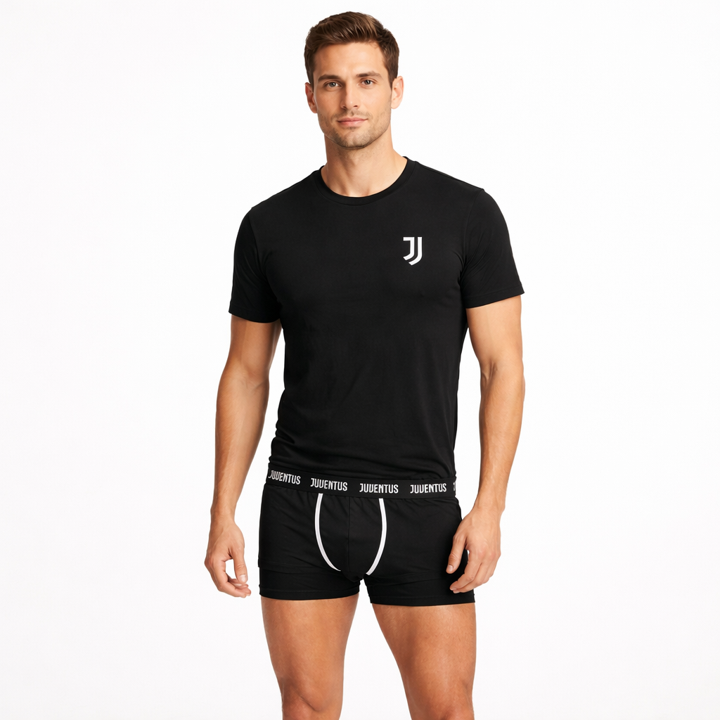 Set Intimo Juve Corto Cotone & Elastan – Maglia + Boxer Ufficiale Juventus FC  – PS 10308